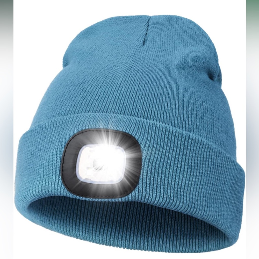 Unisex Hat with Light, USB Rechargeable Hands Free‎ Headlamp LED Beanie NWT